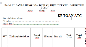 Hoc ke toan cap toc o thanh hoa Xin chào các bạn!Hôm nay kế toán ATC xin giới thiệu bạn cách lập bảng kê bán lẻ cho người tiêu dùng nhé!