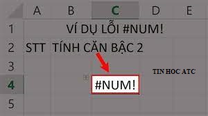 Học tin học văn phòng ở Thanh Hóa Khi trong bảng tính xuất hiện lỗi #NUM!, bạn không biết ý nghĩa của lỗi đó và cách sửa như thế