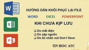 Lop tin hoc tai thanh hoa Đôi khi trong quá trình soạn thảo văn bản, máy tính của bạn đột ngột sập nguồn hoặc mất điện, file dữ liệu của bạn