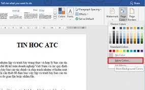 Học tin học tại thanh hóa Muốn văn bản của mình trở nên sinh động và đẹp mắt, bạn hãy tạo màu nên cho page. Mời bạn theo dõi bài viết sau để