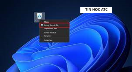 Hoc tin hoc van phong tai Thanh Hoa Bạn muốn tạo shortcut dọn dẹp Recycle Bin trên Windows 10/11, tin học ATC xin chia sẽ đến bạn mẹo sau,