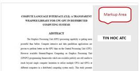 Học tin học ở thanh hóa Word của bạn đang bị lỗi Markup Area? Khắc phục thế nào đây? Mời các bạn tham khảo bài viết hướng dẫn trong