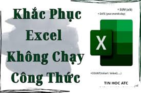 Học tin học tại thanh hóa Bạn nhập đúng công thức trong excel nhưng excel không thực hiện được phép tính? Tin học ATC có cách cho bạn đây: